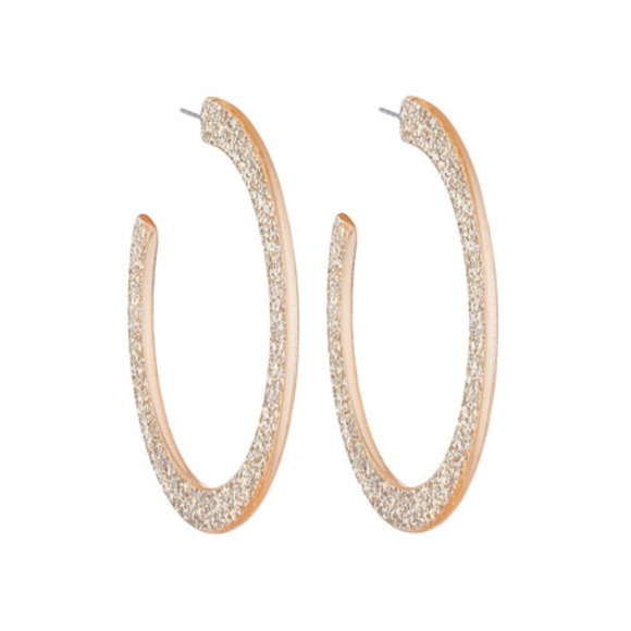 Stella & Ruby Jewelry - New Stella & Ruby Sparkle Hoop Earrings, Gold